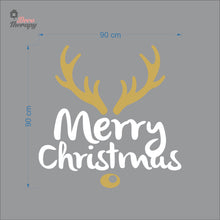 Load image into Gallery viewer, Merry Christmas Deer Antlers Wall Decal Decotherapy