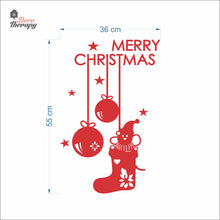 Load image into Gallery viewer, Merry Christmas Hanging Bells and Socks Wall Decal Decotherapy