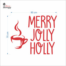 Load image into Gallery viewer, Merry Jolly Holly Coffee Tea Christmas Wall Decal Decotherapy