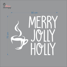 Load image into Gallery viewer, Merry Jolly Holly Coffee Tea Christmas Wall Decal Decotherapy