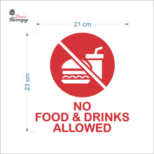 Load image into Gallery viewer, No Food & Drinks Allowed Sign Sticker Self-Adhesive Decotherapy