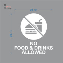 Load image into Gallery viewer, No Food & Drinks Allowed Sign Sticker Self-Adhesive Decotherapy