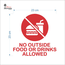 Load image into Gallery viewer, No Outside Food Or Drinks Allowed Sign Sticker Self-Adhesive Decotherapy