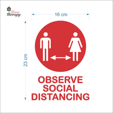Load image into Gallery viewer, Observe Social Distancing Sign Sticker Self-Adhesive Decotherapy
