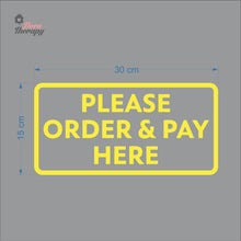 Load image into Gallery viewer, Please Order & Pay Here Sign Sticker Self-Adhesive Decotherapy