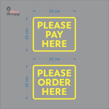 Load image into Gallery viewer, Please Pay Here Please Order Here Sign Sticker Self-Adhesive Decotherapy