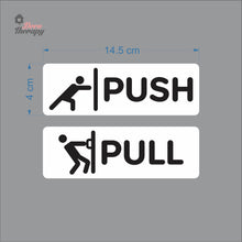 Load image into Gallery viewer, Push Pull Horizontal Door Sign Sticker Self-Adhesive Decotherapy