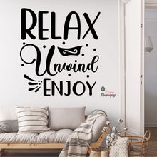 Load image into Gallery viewer, Relax Unwind Enjoy Skin Care Spa Salon Wall Decal Decotherapy