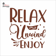 Load image into Gallery viewer, Relax Unwind Enjoy Skin Care Spa Salon Wall Decal Decotherapy