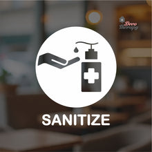Load image into Gallery viewer, Sanitize Sign Sticker Self-Adhesive Decotherapy