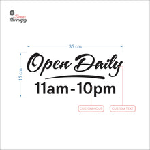 Load image into Gallery viewer, Customized Store Hours Wall Decal Decotherapy
