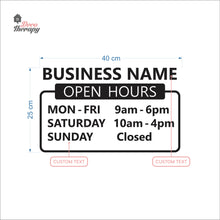 Load image into Gallery viewer, Customized Store Hours Wall Decal Decotherapy