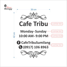 Load image into Gallery viewer, Customized Store Hours Wall Decal Decotherapy