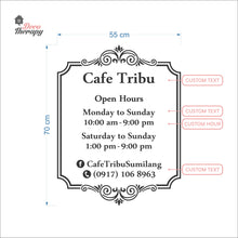 Load image into Gallery viewer, Customized Store Hours Wall Decal Decotherapy