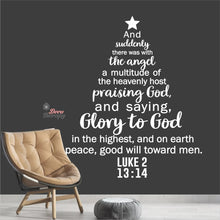 Load image into Gallery viewer, Suddenly There Was With The Angel Praising God Christmas Wall Decal Decotherapy