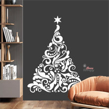 Load image into Gallery viewer, Swirl Christmas Tree Wall Decal Decotherapy