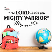 Load image into Gallery viewer, The Lord Is With You Mighty Warrior Wall Decal Decotherapy