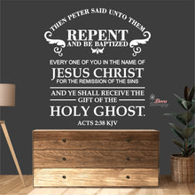 Load image into Gallery viewer, Then Peter Said Unto Them Repent And Be Baptized Wall Decal Decotherapy