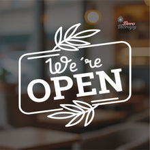 Load image into Gallery viewer, We're Open Door Sign Sticker Self-Adhesive Decotherapy