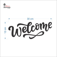 Load image into Gallery viewer, Welcome Script Font V1 Door Sign Sticker Self-Adhesive Decotherapy