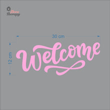 Load image into Gallery viewer, Welcome Script Font V1 Door Sign Sticker Self-Adhesive Decotherapy