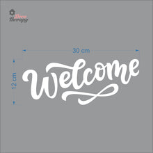 Load image into Gallery viewer, Welcome Script Font V1 Door Sign Sticker Self-Adhesive Decotherapy