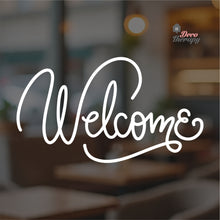 Load image into Gallery viewer, Welcome Script Font V2 Door Sign Sticker Self-Adhesive Decotherapy