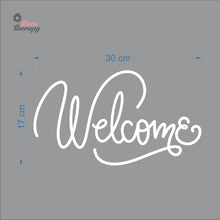 Load image into Gallery viewer, Welcome Script Font V2 Door Sign Sticker Self-Adhesive Decotherapy