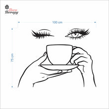 Load image into Gallery viewer, Woman Eyelashes Coffee Tea Cup Wall Decal Decotherapy