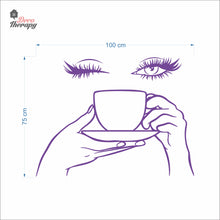Load image into Gallery viewer, Woman Eyelashes Coffee Tea Cup Wall Decal Decotherapy