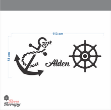 Load image into Gallery viewer, Customized Name Anchor Design Wall Sticker