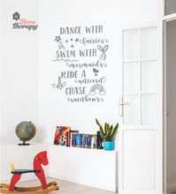 Load image into Gallery viewer, Dance With Mermaids Swim With Fairies Wall Sticker