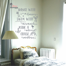 Load image into Gallery viewer, Dance With Mermaids Swim With Fairies Wall Sticker