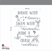 Load image into Gallery viewer, Dance With Mermaids Swim With Fairies Wall Sticker