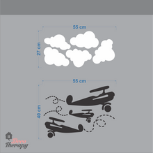 Load image into Gallery viewer, Customized Name Airplanes & Clouds V1 Design Wall Sticker