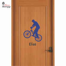 Load image into Gallery viewer, Customized Name Cyclist Design Wall Sticker