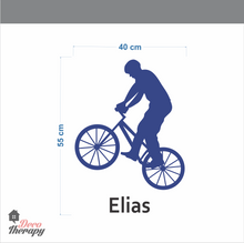 Load image into Gallery viewer, Customized Name Cyclist Design Wall Sticker