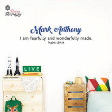 Load image into Gallery viewer, Customized Name Fearfully And Wonderfully Made Design Wall Sticker