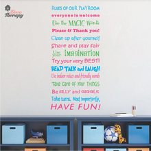 Load image into Gallery viewer, Playroom Rules Wall Sticker