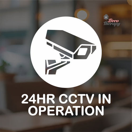 24HR CCTV In Operation Sign Sticker Self-Adhesive Decotherapy