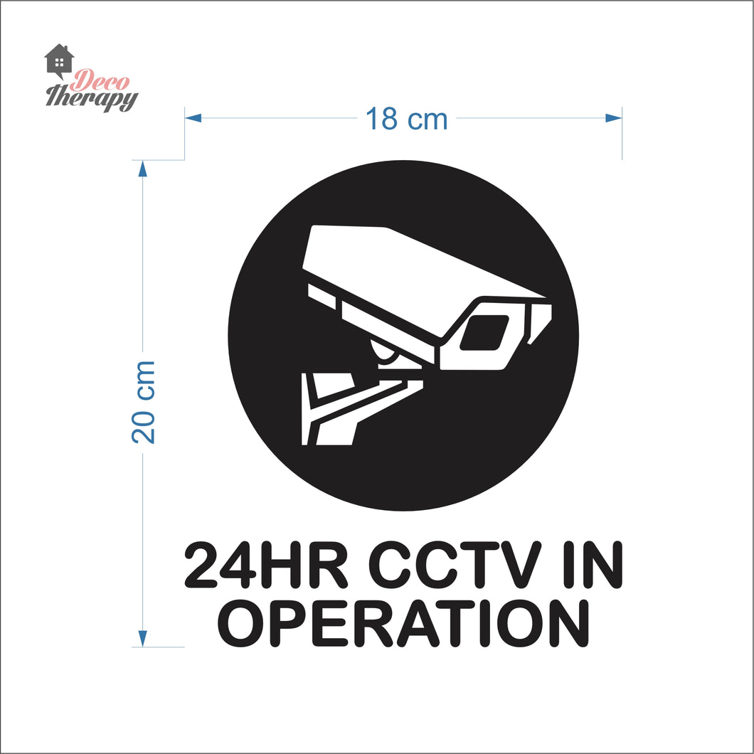 24HR CCTV In Operation Sign Sticker Self-Adhesive Decotherapy