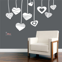 Load image into Gallery viewer, Hearts Hanging DIY Wall Decal Decotherapy