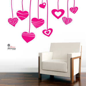 Hearts Hanging DIY Wall Decal Decotherapy