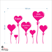 Load image into Gallery viewer, Hearts Balloon Happy Valentines Day 14th February DIY Wall Decal Decotherapy