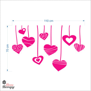 Hearts Hanging DIY Wall Decal Decotherapy