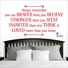 Load image into Gallery viewer, Always Remember You Are Braver Than You Believe Wall Decal Decotherapy