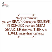 Load image into Gallery viewer, Always Remember You Are Braver Than You Believe Wall Decal Decotherapy