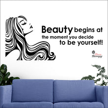 Load image into Gallery viewer, Beauty Begins The Moment You Decide To Be Yourself Wall Decal Decotherapy
