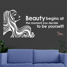 Load image into Gallery viewer, Beauty Begins The Moment You Decide To Be Yourself Wall Decal Decotherapy
