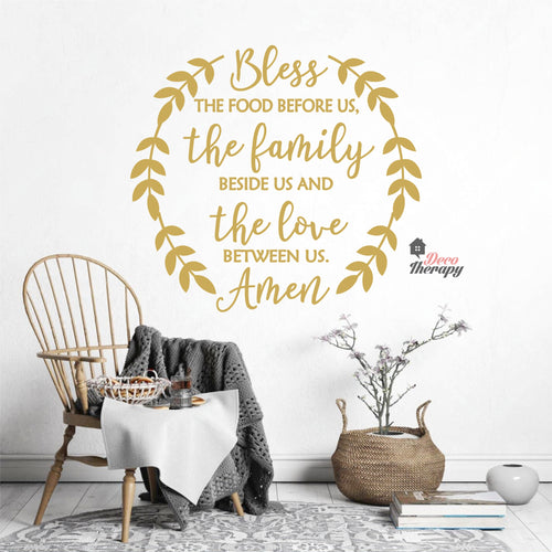 Bless The Food Before Us V1 Wall Decal Decotherapy